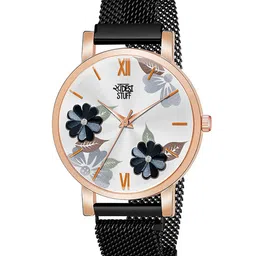 SWADESI STUFF Women Round Dial & Straps Analogue Watch MG FLOWER BLACK 18-picture-49