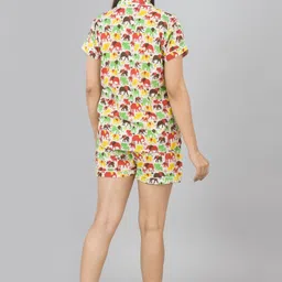 KAVERI KREATIONS Cotton Night Suit for Women & Girls | Elephant Printed Co-ord Set of Short Sleeve Top and Shorts, Soft & Breathable Loungewear, Comfortable Sleepwear for Summer Nights image 4