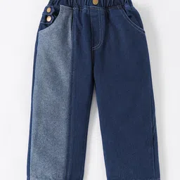 Kookie Kids Denim Full Length Jeans with Text Print - Blue-picture-19