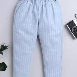BAATCHEET Cotton Linen Woven Striped Pant - Blue-picture-25