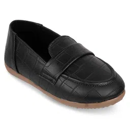 SHOES FOR JUNIORS Self Designed Loafers - Black image 3