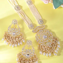 Anouk Gold Plated Cubic Zirconia Studded Jewellery Set-image-26