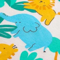 Babyhug 100% Cotton Interlock Knit Onesies With Animal Print - White image 3