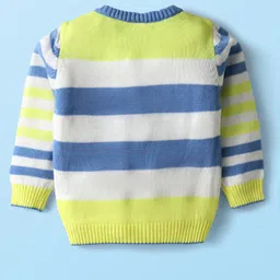 Babyhug Knit Full Sleeves Striped Pullover Sweater Set - Multi Colour image 3
