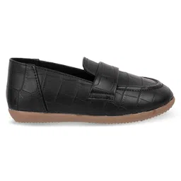 SHOES FOR JUNIORS Self Designed Loafers - Black image 4