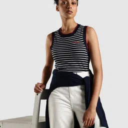 Tommy Hilfiger Women Striped Cotton Sweater Vest-picture-39