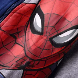 Babyhug Marvel Terry Knit Full Raglan Sleeves Hooded Sweatjacket With Spider Man Graphics - Multi Colour image 4