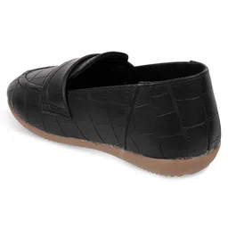 SHOES FOR JUNIORS Self Designed Loafers - Black image 5