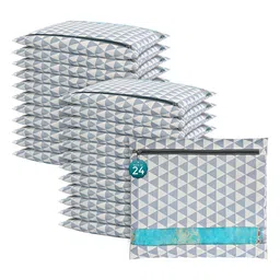 Kuber Industries Grey & White 24 Pieces Printed Cotton Regular Saree Organisers-picture-14