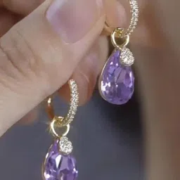 Estailo fashion Teardrop Shaped Drop Earrings image 2