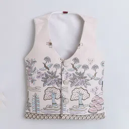 FOURFOLDS Boys Embroidered Single-Breasted Three-Piece Suit image 2