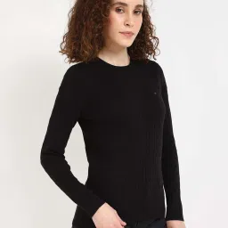 Tommy Hilfiger Dark Sable Cotton Slim Fit Sweater image 4