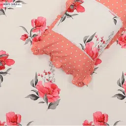 Monte Carlo Essence Rose Pink Polyester 130 TC King Bedsheet with 2 Pillow Covers image 4