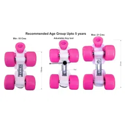 Jaspo Eco Adjustable Outdoor Wheel Roller Skates Combo (Pink & Black) Size - Junior image 4