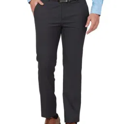 Raymond Black Slim Fit Striped Trousers-picture-12