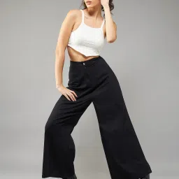 DOLCE CRUDO Black Relaxed Fit High Rise Jeans image 4
