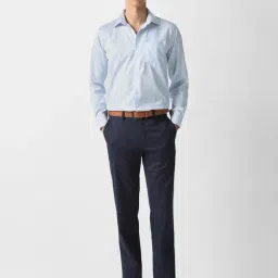 Van Heusen Blue Cotton Regular Fit Texture Shirt image 5
