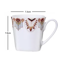 Sonaki White Bone china Tea & Coffee Mug - Set of 6 image 4