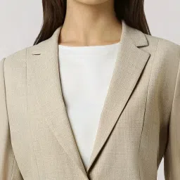 Van Heusen Beige Plain Blazer image 4