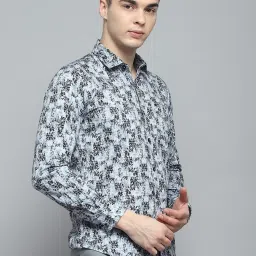 Monte Carlo Mens Printed Grey Collar Full Sleeve Shirt image 4