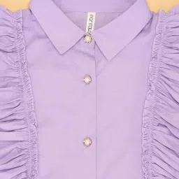 Pantaloons Junior Girls Lavandula Cotton Solid Casual Tops & Tees image 4