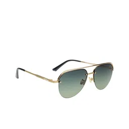 SCOTT Men Green Lens & Gold-Toned Aviator Sunglasses With UV Protected Lens-image-2