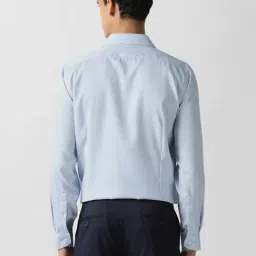 Van Heusen Blue Cotton Regular Fit Texture Shirt image 2