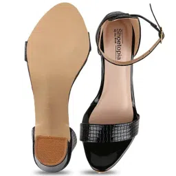 Shoetopia Women's Black Ankle Strap Sandals image 3