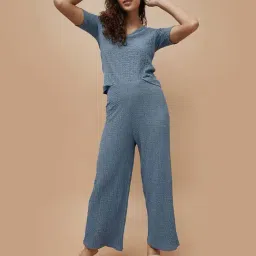 Code by Lifestyle Blue Textured Pattern Pants image 4