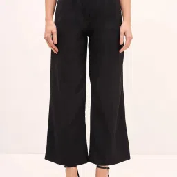 SALT Attire Black Plain Trousers image 4