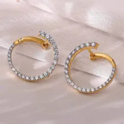 GIVA Lab Grown Diamond 14k (585) Gold Earrings for Women-picture-29