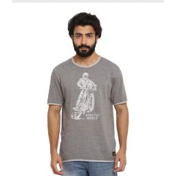 Royal Enfield Grey Printed Reversible T-Shirt-picture-3