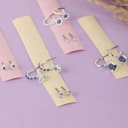 Accessorize London Women's Super Classics  Blue Hoop & Stud Earrings - Set of 6-picture-24