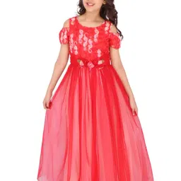 Cutecumber Kids Red Applique Gown-picture-33