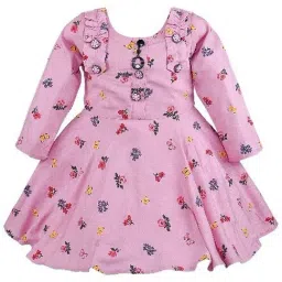 Wish Karo Kids Baby Pink Floral Frock-image-38