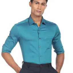 Arrow Green Cotton Slim Fit Shirt-picture-10