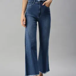 showoffff SHOWOFF Clean Look Blue Wide Leg Denim Jeans-picture-35