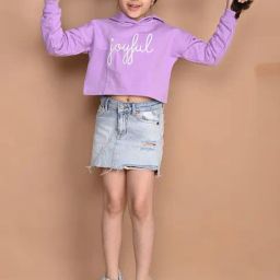 LilPicks Kids Purple Embroidered Full Sleeves Hoodie-picture-5