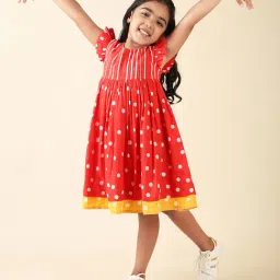 Fabindia Kids Red Printed Dress-picture-37