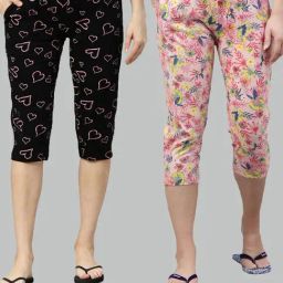 Kryptic Black & Pink Printed Capris - Pack of 2-picture-46