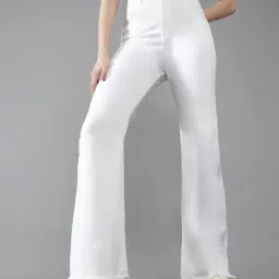 Dolce Crudo White Denim Solid Jeans-picture-17