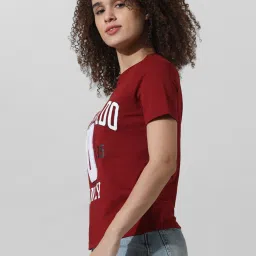 Only Brown Cotton Graphic Print T-Shirt image 4