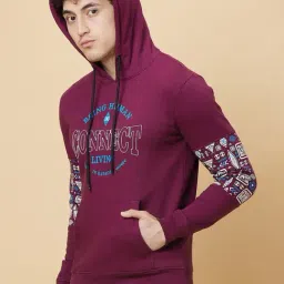 Being Human Purple Regular Fit Hooded Sweatshirt image 4