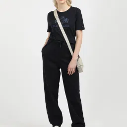 TOMMY HILFIGER Black Relaxed Fit Joggers image 4