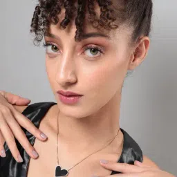 Sohi women's enamel heart' pendant tourmaline black image 2