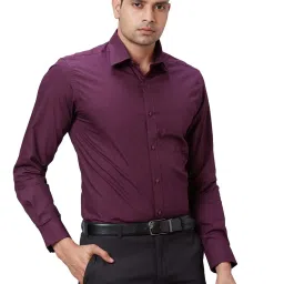 Raymond Violet Cotton Slim Fit Shirt image 4