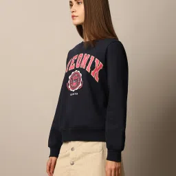 Only Navy Graphic Print Sweatshirt image 4