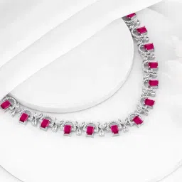 GIVA 925 Sterling Silver Pink Blush Necklace For Women-picture-26