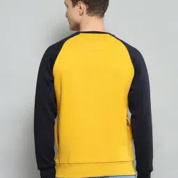 cloak & decker by monte carlo Cloak & Decker Mustard Regular Fit Colour Block Sweatshirt image 2