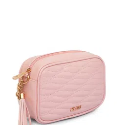 KLEIO Textured Structured Sling Bag With Tasselled image 3
